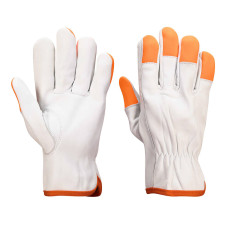 Orange Tip Driver Gloves (12pk) White