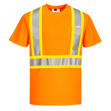Hi-Vis X Back Contrast Tape T-Shirt S/S Orange