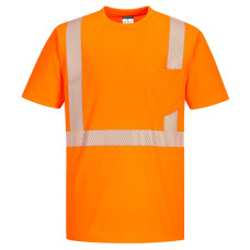 Segmented Tape Short Sleeve T-Shirt Orange