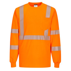 Segmented Tape Long Sleeve T-shirt Orange