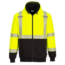 Hi-Vis Thermal Two Tone Zipped Hoodie Yellow/Black