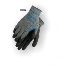 Atlas re-grip, reinforced thumb crotch, black latex over blue latex on gray seamless knit liner.