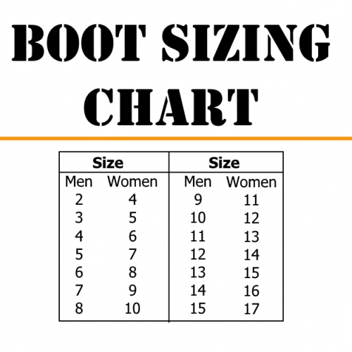 Safety Boot Size Chart