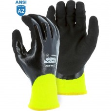 Majestic 3398DNY Emperor Penguin Hi-vis Winter Lined Nylon Gloves with Nitrile Dip Palm Coating